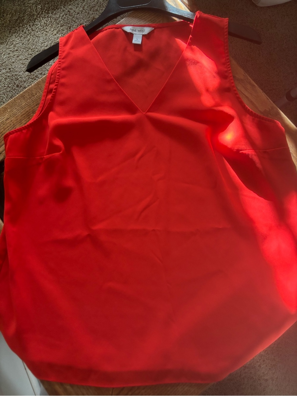 Nine West Bright Red V-Neck Sleeveless Camisole